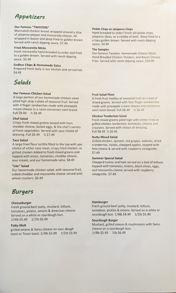 Johnny's Place Menu - Image 1